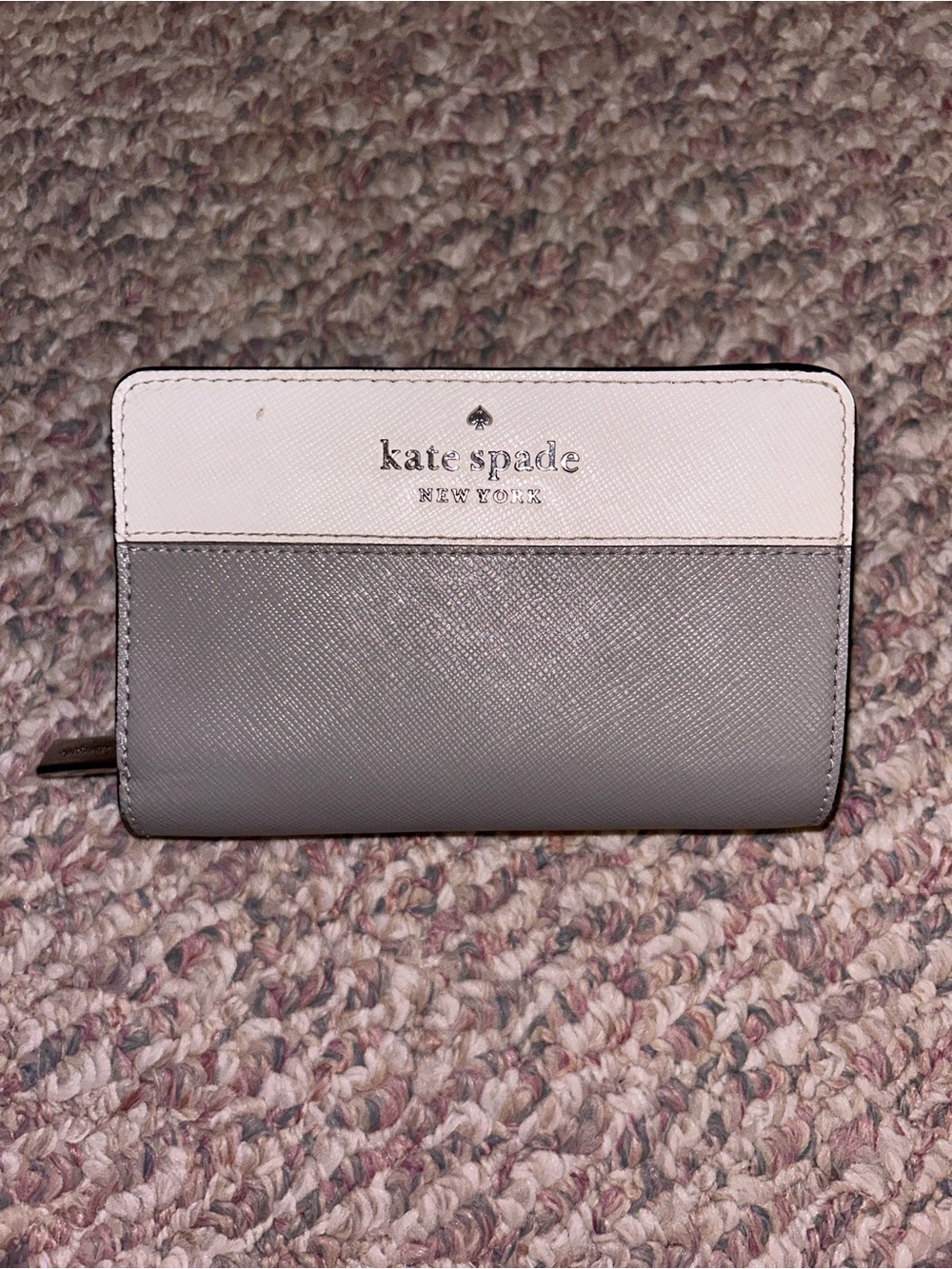 kate spade Two-Tone Light Pink and Gray Zip Wallet